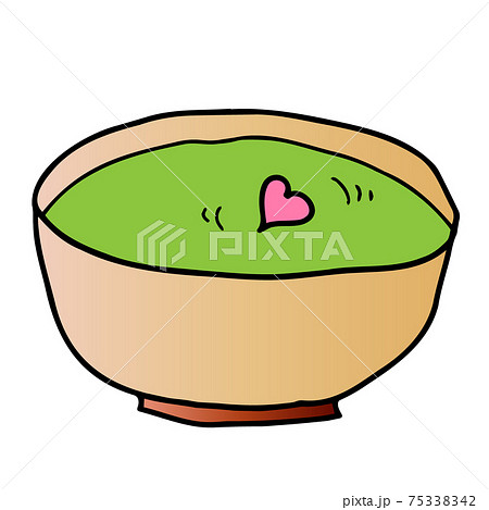 桜を浮かべた抹茶のイラスト カラーのイラスト素材