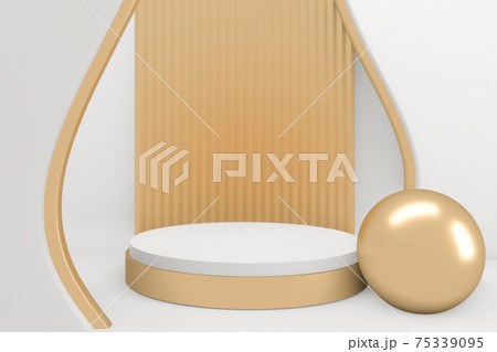 Golden Podium minimal geometric white and gold style abstract.3D rendering Golden Podium minimal geometric white and gold style abstract.3D rendering 75339095