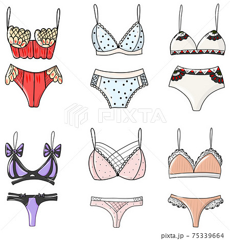 Female Underwear setのイラスト素材 [75339664] - PIXTA