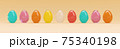Easter Eggs on cream background - Transparent Colorful Glass - Panoramic - Seasonal spring decoration element 75340198