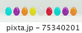 Colorful Easter Eggs isolated on white background - Transparent Glass - Panoramic - Seasonal spring decoration element 75340201