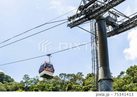 Maokong Gondola. Cable car moving across the hills, It's a gondola lift transportation system in Taipei, Taiwan Maokong Gondola. Cable car moving across the hills, It's a gondola lift transportation system in Taipei, Taiwan 75341413
