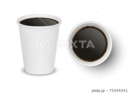 Set realistic paper white disposable cups Vector Image