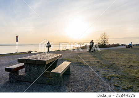 Garry Point Park in sunset time. Richmond, BC, Canada. Garry Point Park in sunset time. Richmond, BC, Canada. 75344578