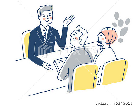 ビジネスシーン 受付 相談窓口のイラスト素材