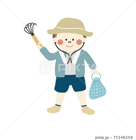 潮干狩り服装 男の子のイラスト素材