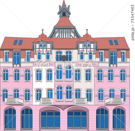 Beautiful facade of an old building. 75347465