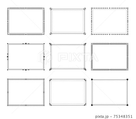Calligraphic frame border floral text vector set 75348351