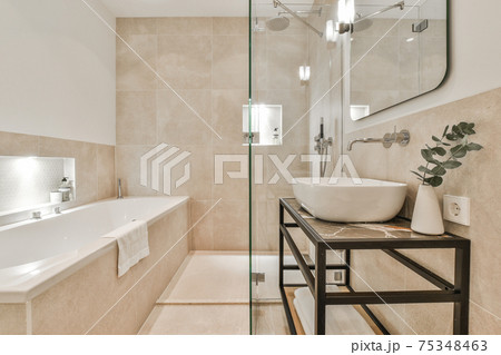 Bright elegant bathroom 75348463