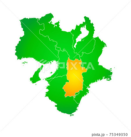 近畿地方と奈良県地図のイラスト素材