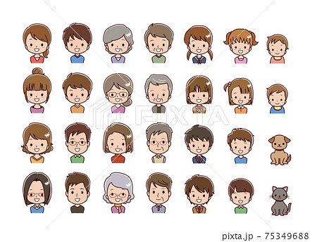 家族 バリエーション イラストのイラスト素材