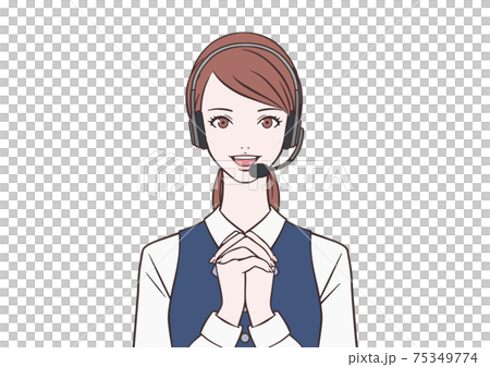 一位操作員女人很高興能攜手共進 75349774