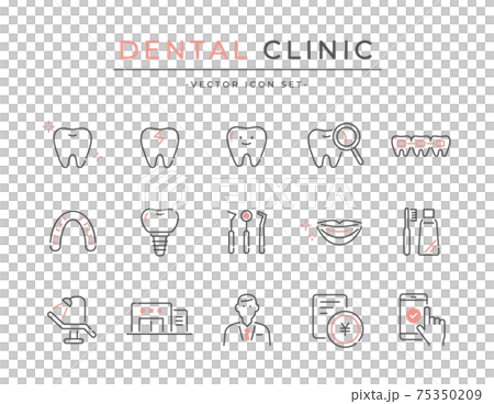 Easy-to-use icon set at the dental clinic Easy-to-use icon set at the dental clinic 75350209