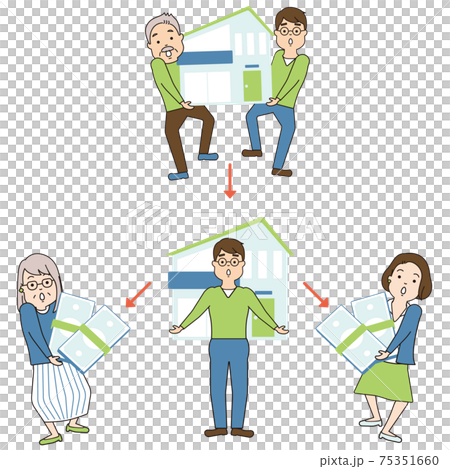 Compensation split, inheritance property,... - Stock Illustration ...