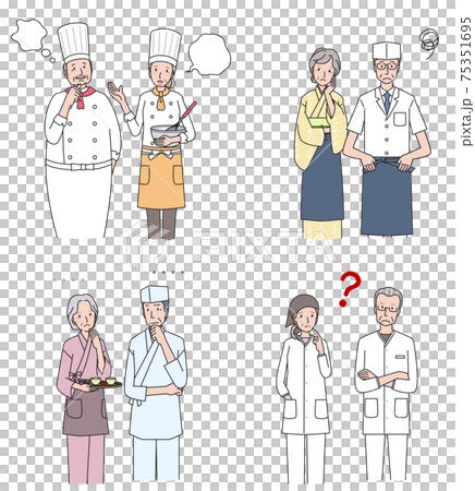 Various seniors in the restaurant business who are in trouble Various seniors in the restaurant business who are in trouble 75351695