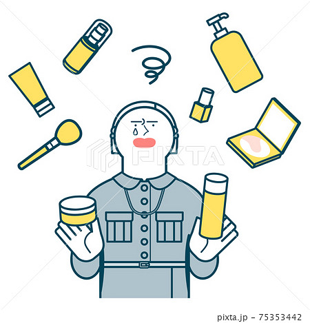 悩める女性のイラスト 美容のイラスト素材