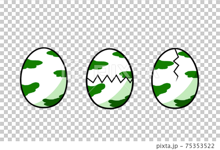 Green egg and cracked egg 75353522