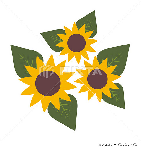 ひまわりのシンプルなイラストのイラスト素材 ひまわりのシンプルなイラストのイラスト素材