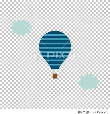 漂浮著天空中的雲彩的氣球的插圖 75353776