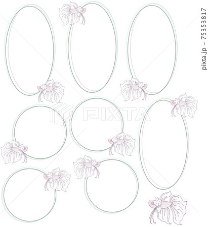 春をイメージした灰色のベタのフレーム 縦方向 丸 灰色 のイラスト素材