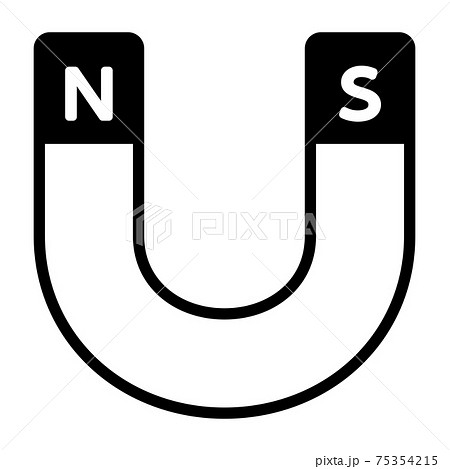 U字磁石 モノクロ のイラスト素材
