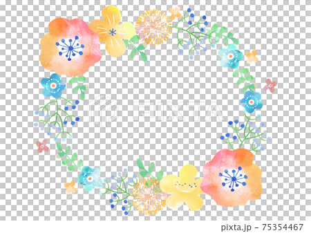 Scandinavian style_watercolor round frame 765 Scandinavian style_watercolor round frame 765 75354467