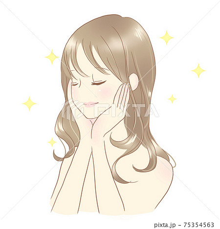 綺麗になる女性　肌色ロング黄色 75354563