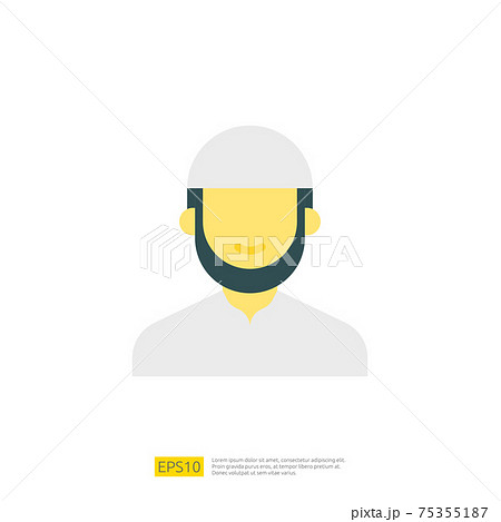man avatar icon for Muslim and Ramadan theme concept. Vector illustration 75355187