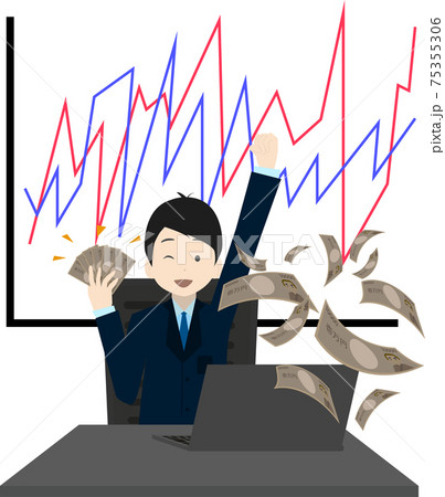 大金を手にしたビジネスマン 大金を手にしたビジネスマン 75355306