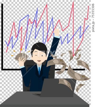 大金を手にしたビジネスマン 大金を手にしたビジネスマン 75355306