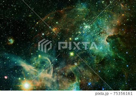 Cluster of stars. Nebula. Elements of this image furnished by NASA 75356161