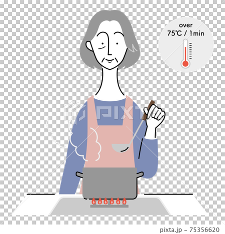 烹飪以防止食物中毒的女高管 75356620