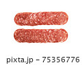 sliced salami. top view 75356776