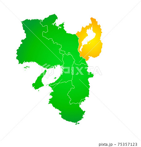 滋賀県と関西地方地図のイラスト素材