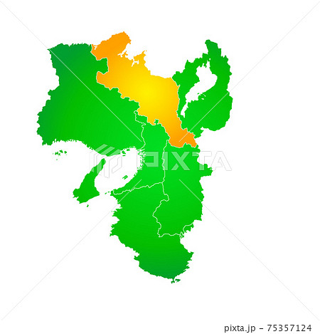 京都府と関西地方地図のイラスト素材