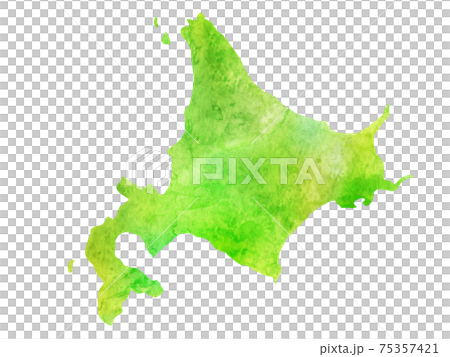 北海道　地図　水彩　アイコン 75357421