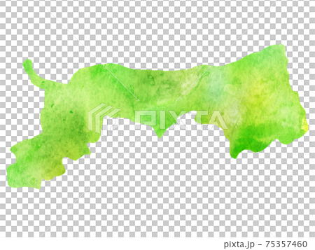 鳥取　地図　水彩　アイコン 75357460