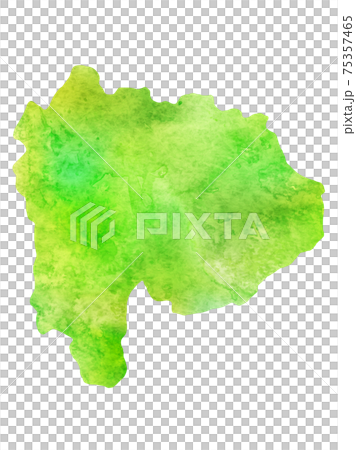Yamanashi map watercolor icon 75357465