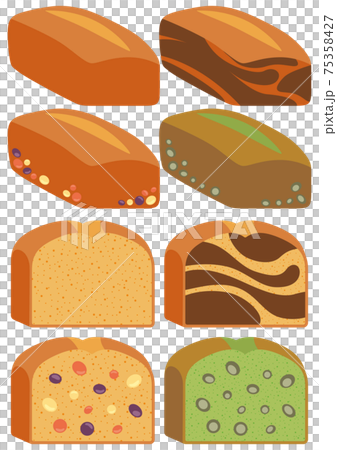 かわいいパウンドケーキのイラストセットのイラスト素材