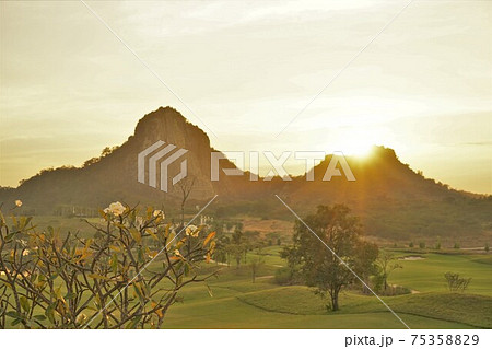 Buddha Mountain,Khao Chi Chan in Chonburi,Thailand 75358829