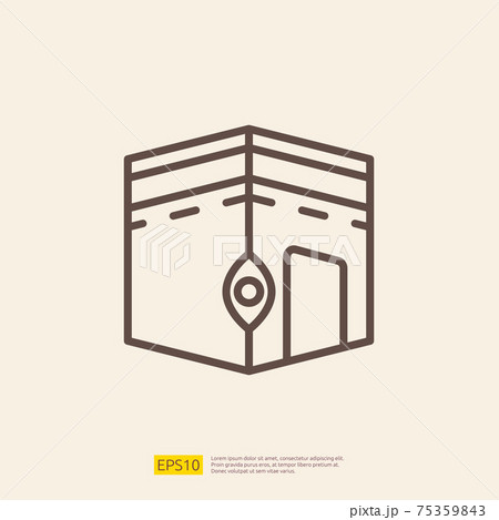 kaaba line icon for Muslim and Ramadan theme concept. Vector illustration kaaba line icon for Muslim and Ramadan theme concept. Vector illustration 75359843