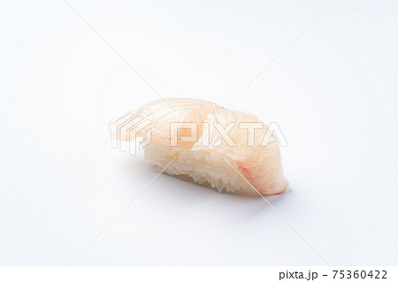 かんぱちの握り寿司 白背景の写真素材