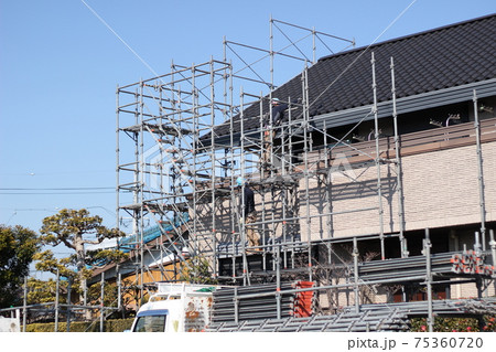 養生　養生足場　足場　ピケ　ピケ足場　建築足場　塗装職人 75360720