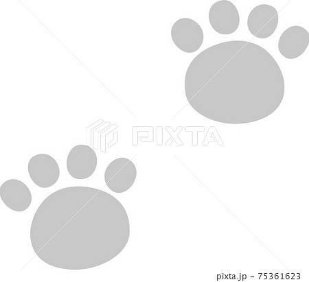 グレーの動物の足跡 75361623