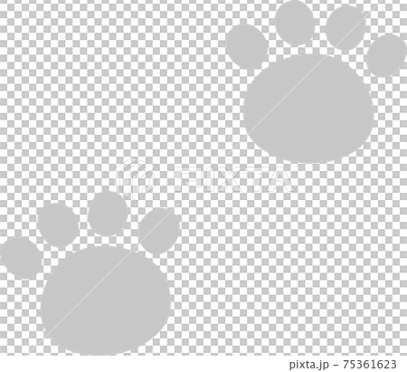 グレーの動物の足跡 75361623