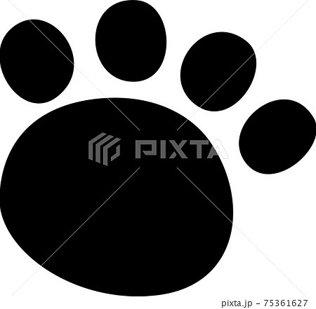黒色の動物の足跡 黒色の動物の足跡 75361627