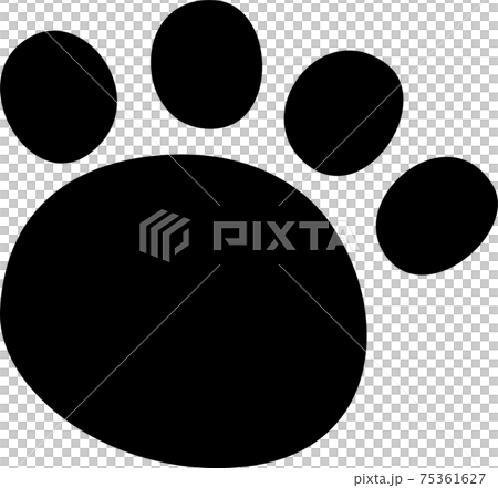 黒色の動物の足跡 黒色の動物の足跡 75361627
