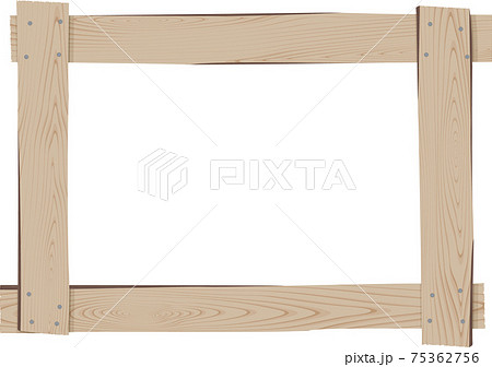 木の板を組み合わせたフレームのイラスト素材