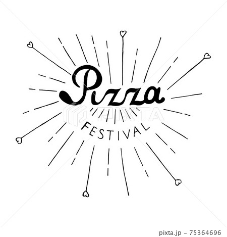 Pizza Festival Lettering Isolatedのイラスト素材