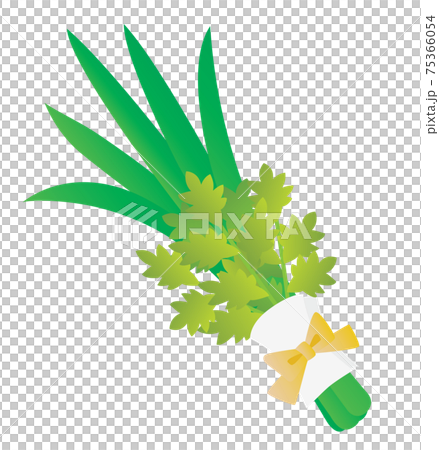 Illustration of irises and mugwort on Children's Day 75366054